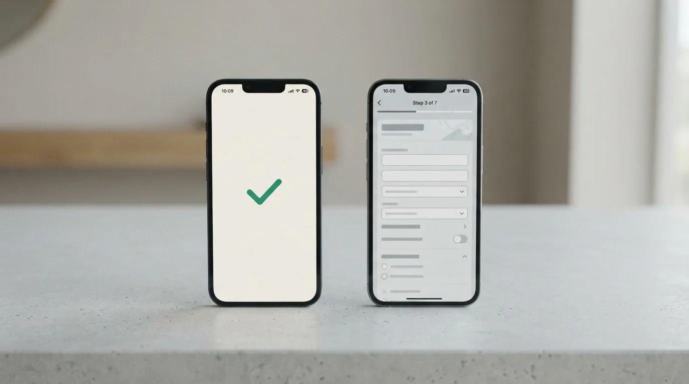 Zwei Smartphones nebeneinander zeigen verschiedene Transaktionsschritte