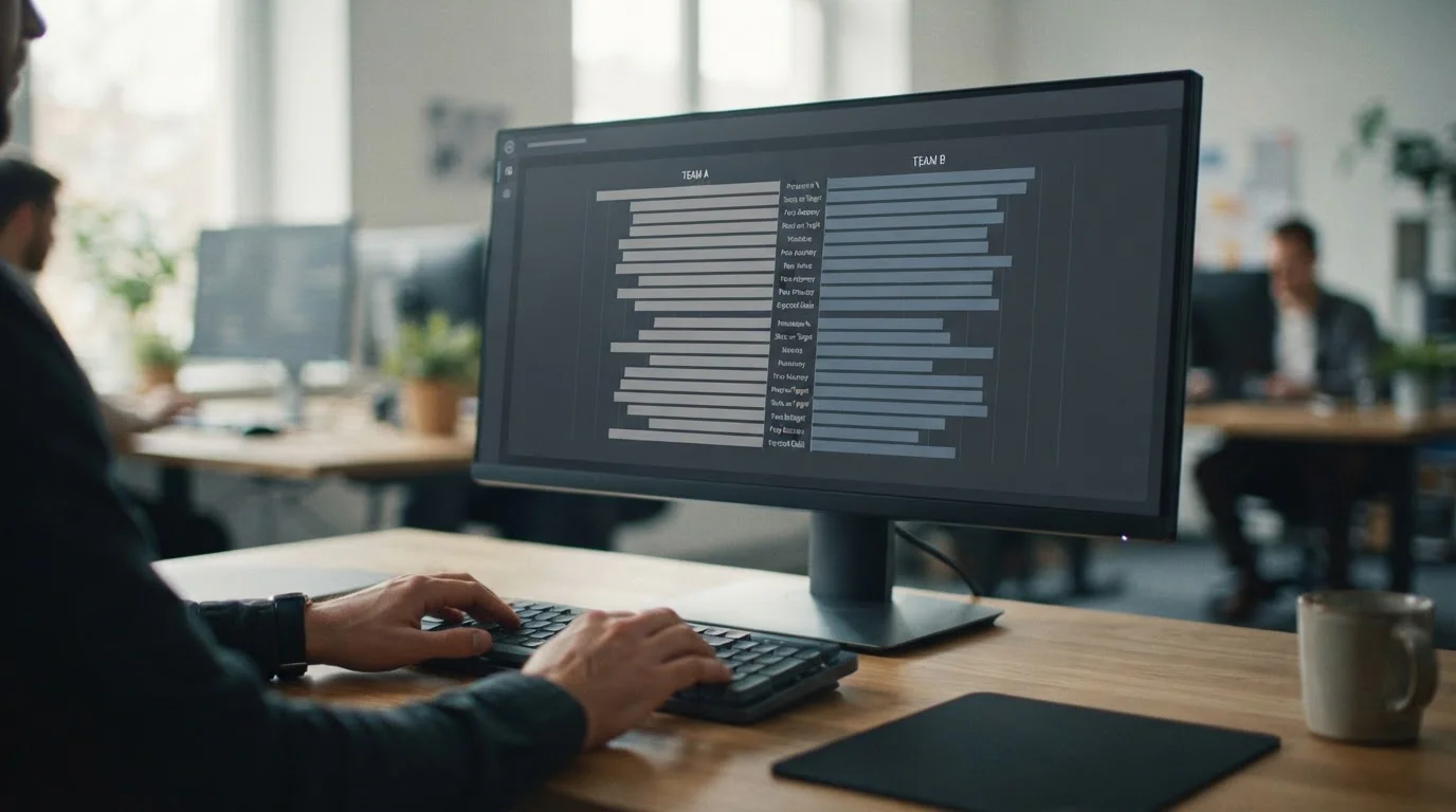 Abstrakte Wahrscheinlichkeitsgrafik zu einem Fußball-Titelrennen auf einem Monitor
