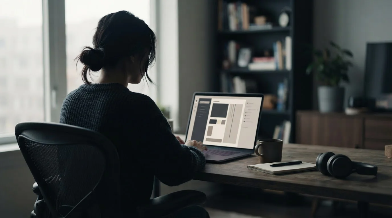 Person vor Laptop, Silhouette, ernstes Thema verantwortungsvolles Spielen