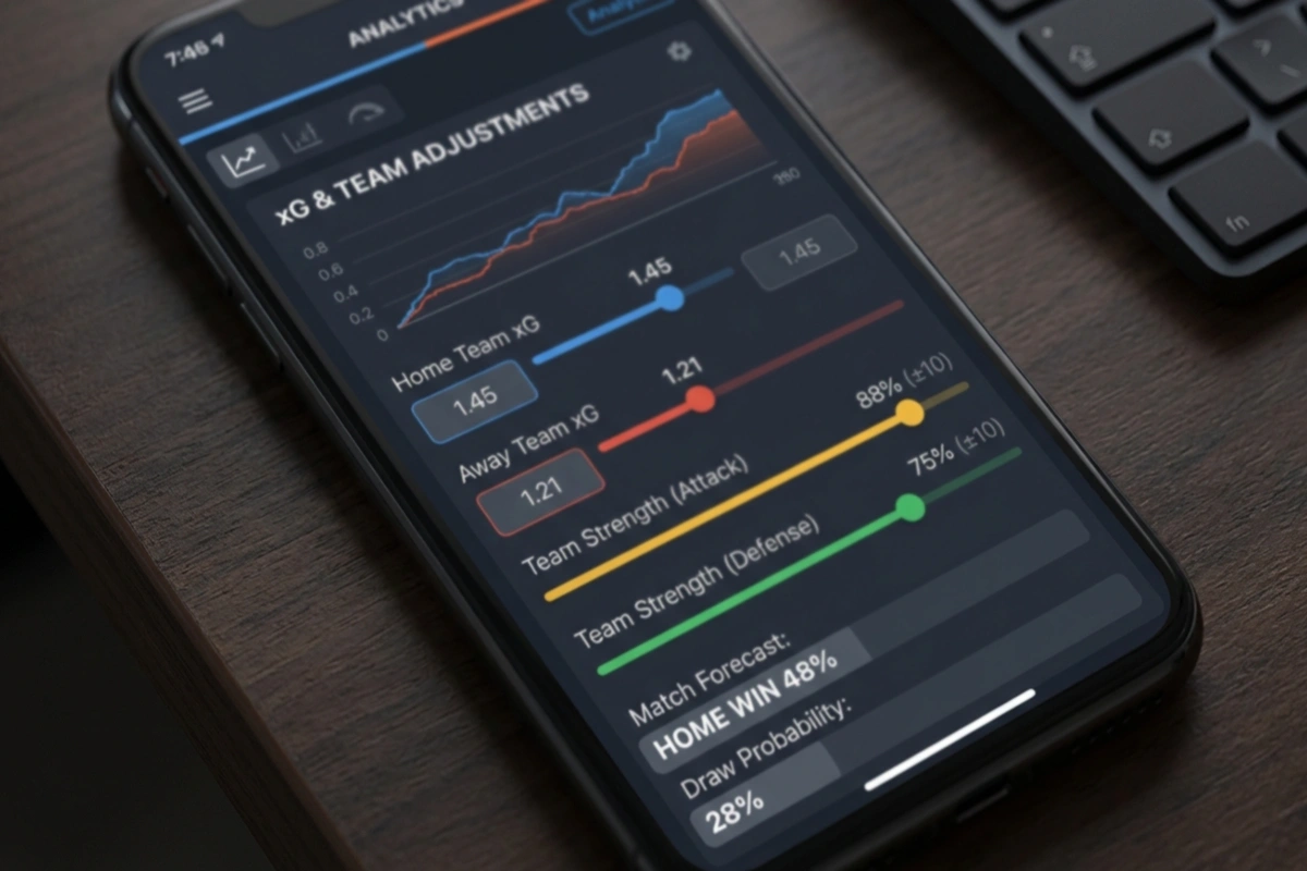Softwareoberfläche mit Schiebereglern zur Parameteranpassung