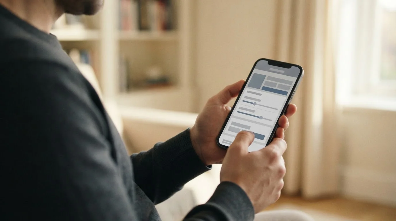 Person setzt persönliche Limits in einer Wett-App