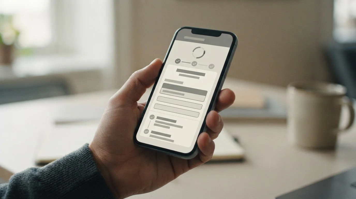 Smartphone mit Verifizierungsprozess auf dem Bildschirm