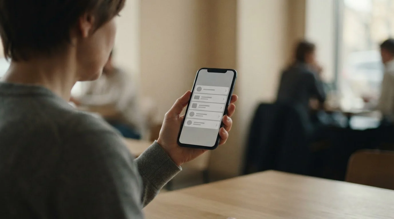 Auswahl von Zahlungsmethoden auf einem Smartphone-Bildschirm